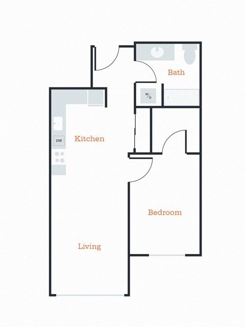 a floor plan of a house with a bedroom and a living room